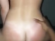 Black friend fucks her tight pussy and cums on her perfect ass