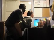 Interracial doggystyle sex in the office