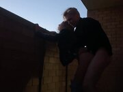 Amateur couple oral stimulation and sexual intercourse on the balcony