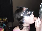 Amateur couple loves doing sexual intercourse with masks and in classy outfits